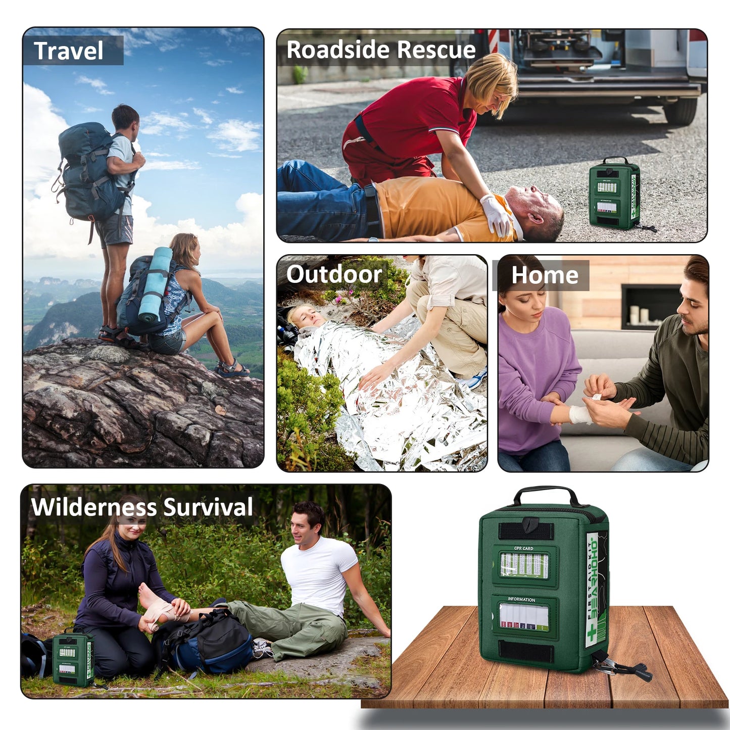 165-Piece First Aid Kit Emergency Medical Camping Home Car Outdoor Handy Hiking