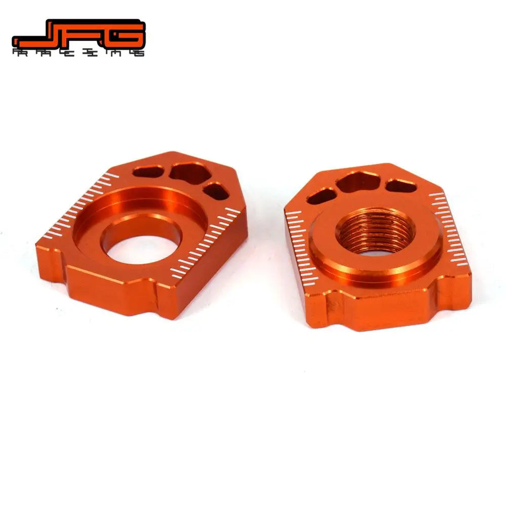 CNC Rear Chain Adjuster Axle Blocks KTM SX EXC XCW XCF 85-530 2000-2023 Orange