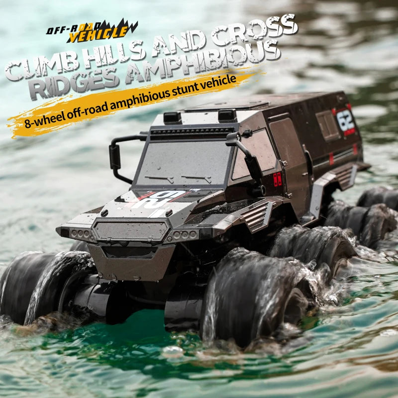 8X8 RC Car 8WD Amphibious Off-Road Stunt Truck 2.4G Waterproof Racing Crawler