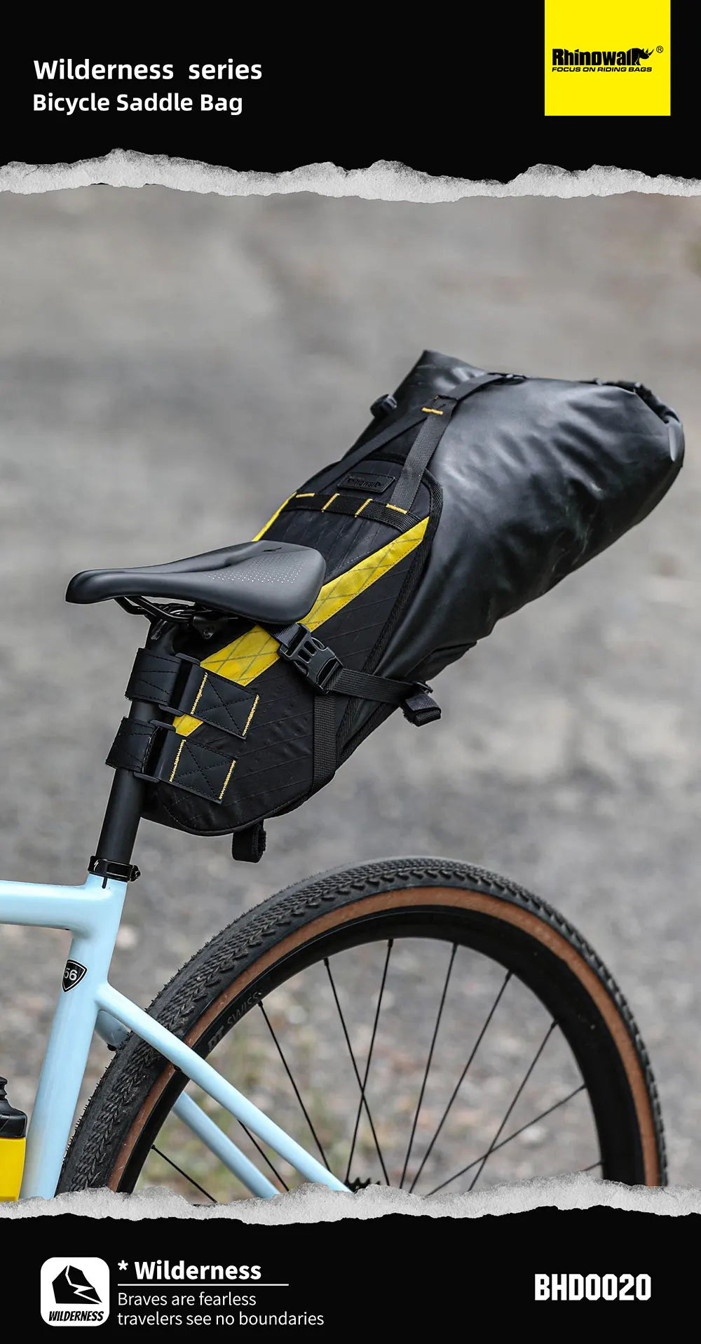 Rhinowalk 14L Waterproof Bike Saddle Bag Large Rear Seat Pack Bikepacking MTB