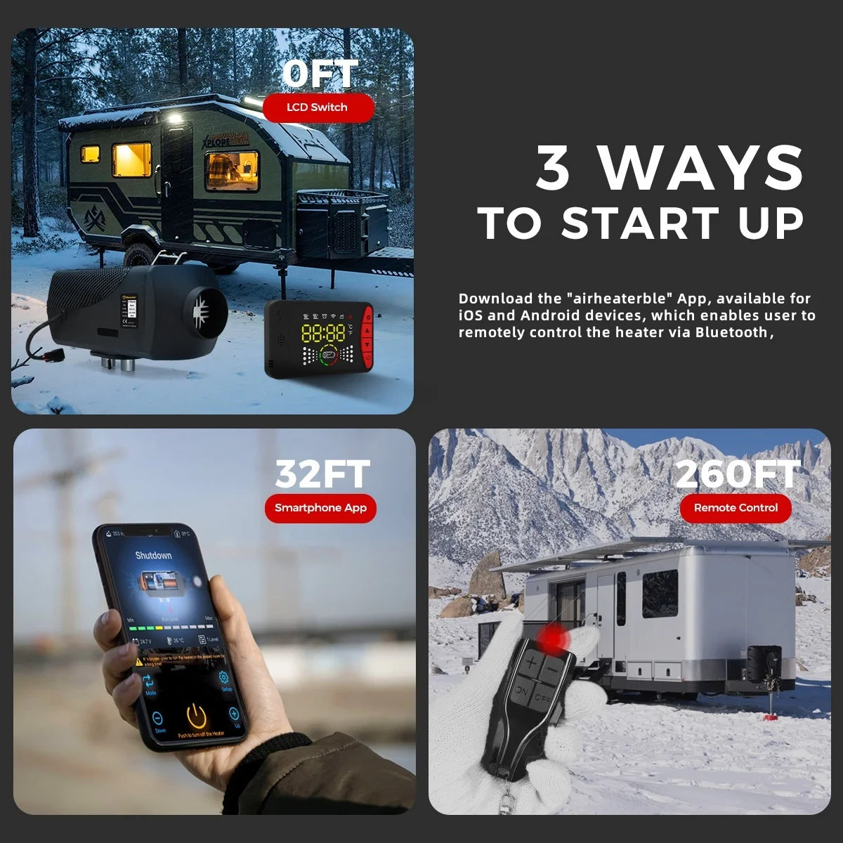 8KW 12V Diesel Air Heater w/Bluetooth App & Remote, RV Truck Camper UK STOCK