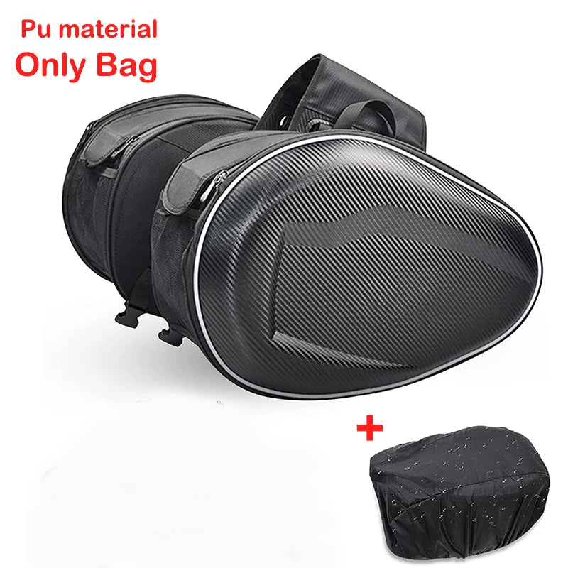 Universal Waterproof Expandable Motorcycle Saddle Bags, 36L-58L Panniers w/Cover