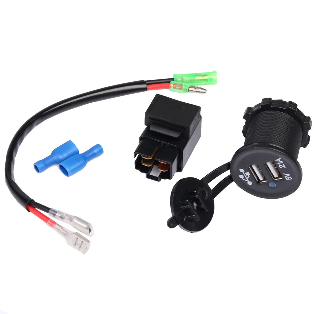 USB Charger with Relay for Kawasaki Versys 650 1000 X300 Ninja 400 650 2023