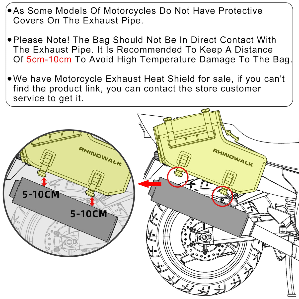 Rhinowalk Motorcycle Side Bags 100% Waterproof 18L/28L/48L Large-Capacity Panniers