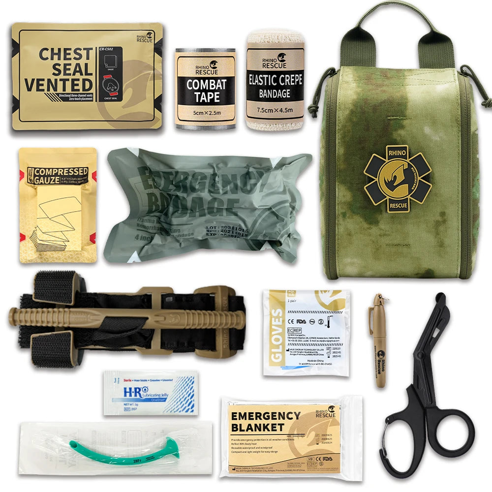 Rhino Rescue Tactical IFAK First Aid Kit Molle Pouch for Outdoor Trauma Care