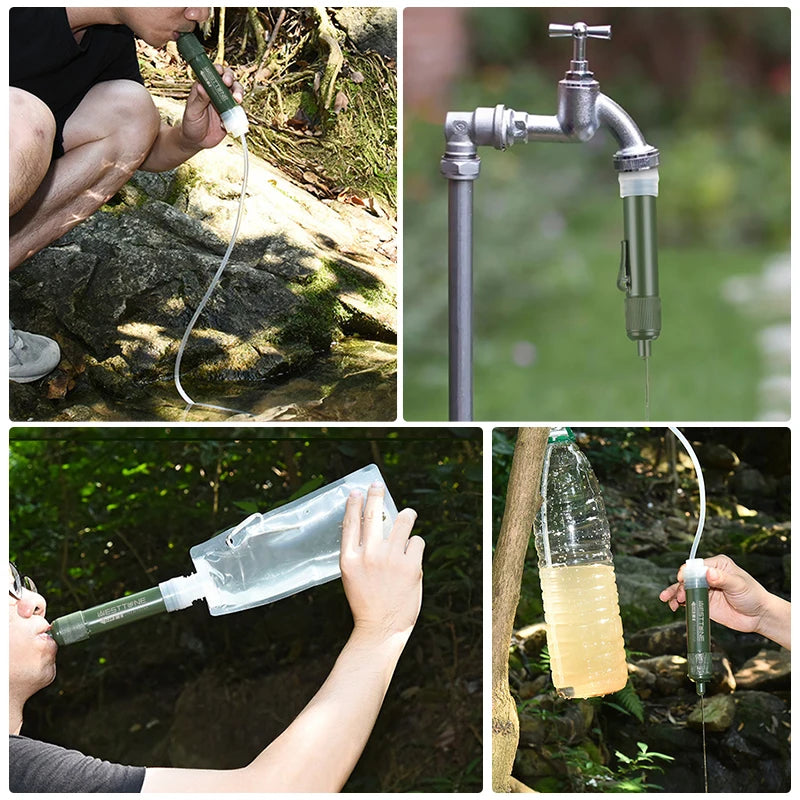 Mini Water Filter Straw – 4000L Purifier for Camping, Hiking & Emergency Use