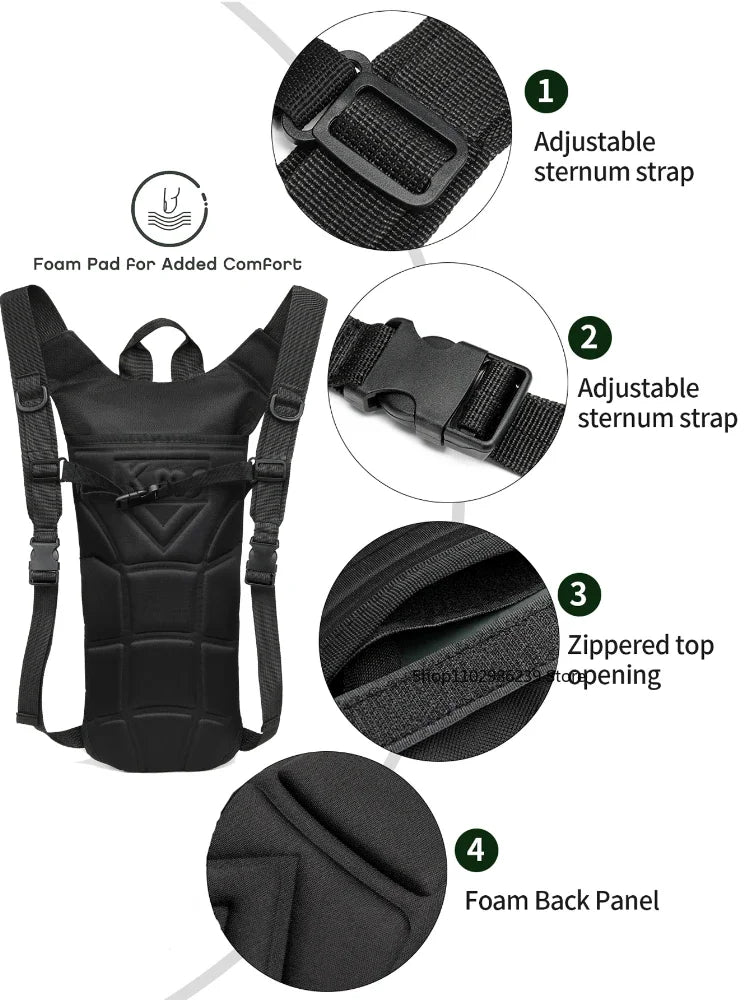 3L Hydration Pack Backpack Outdoor Water Bladder Bag Hiking Running Cycling