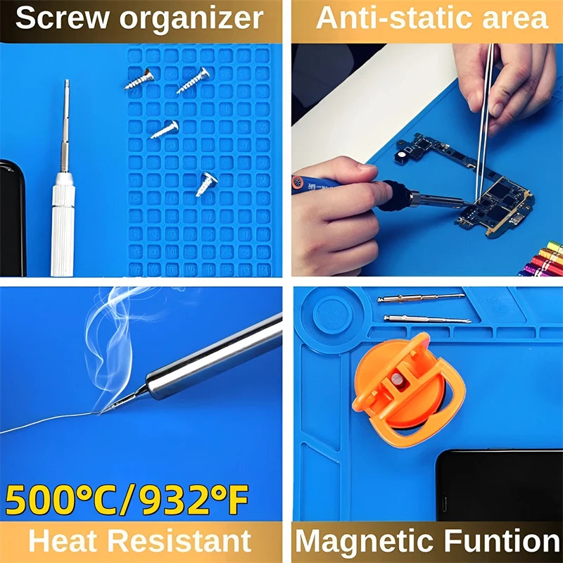 Silicone Soldering Mat Heat Resistant Repair Pad for Phone Laptop Electronics