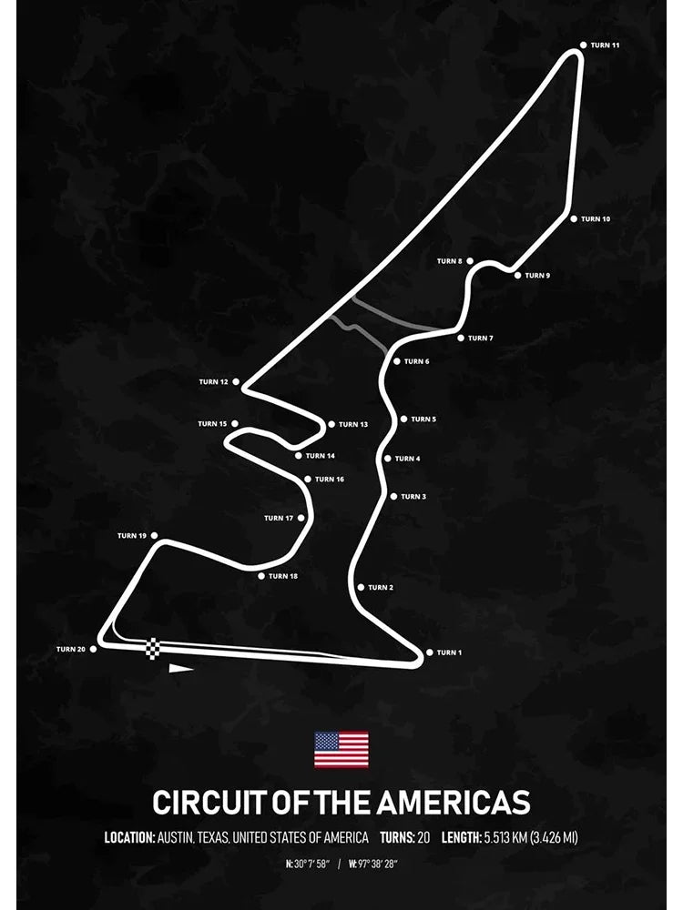 F1 Racing Track Poster Canvas Prints Monaco, Silverstone, Spa, Le Mans - Mancave