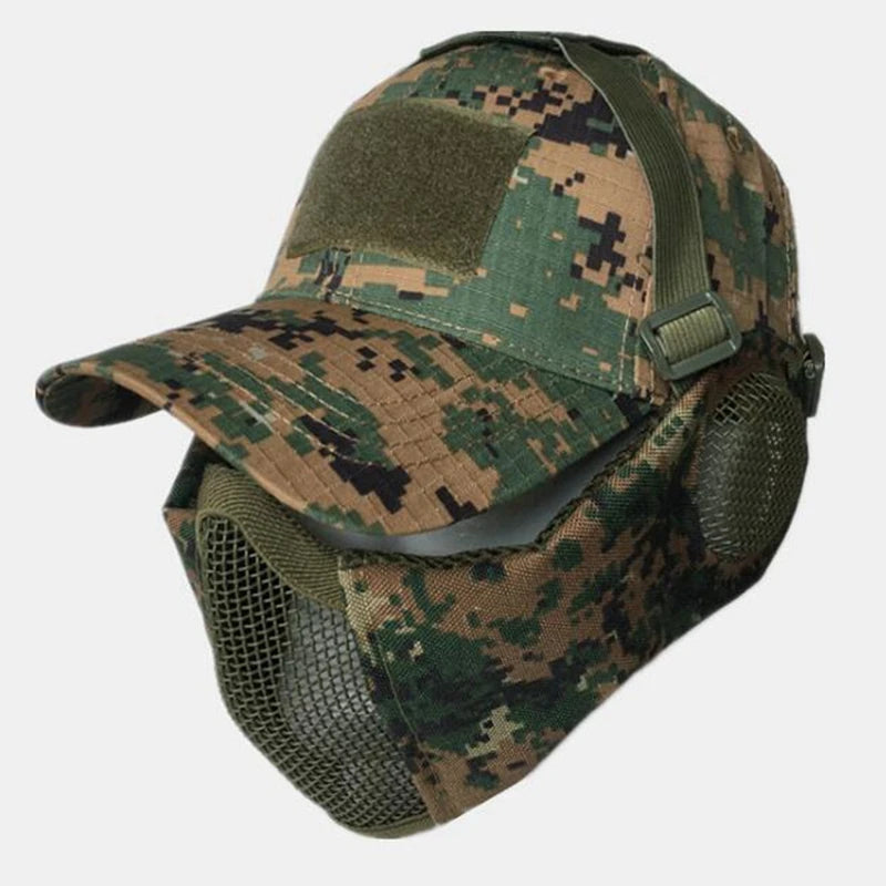 Airsoft Mesh Face Mask with Ear Protection Tactical Paintball Gear