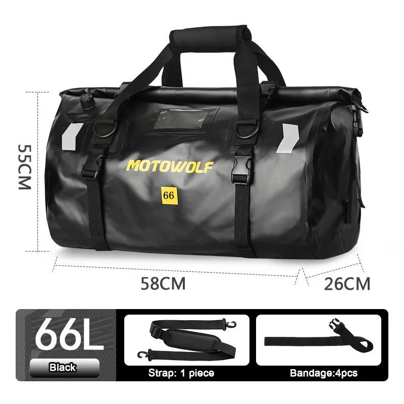 Waterproof Motorcycle Tail Bag 40/66L KTM BMW Yamaha Moto Luggage High Capacity