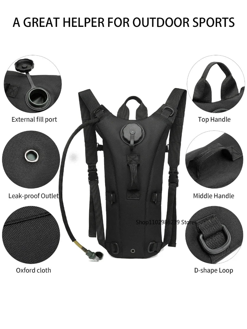 3L Hydration Pack Backpack Outdoor Water Bladder Bag Hiking Running Cycling