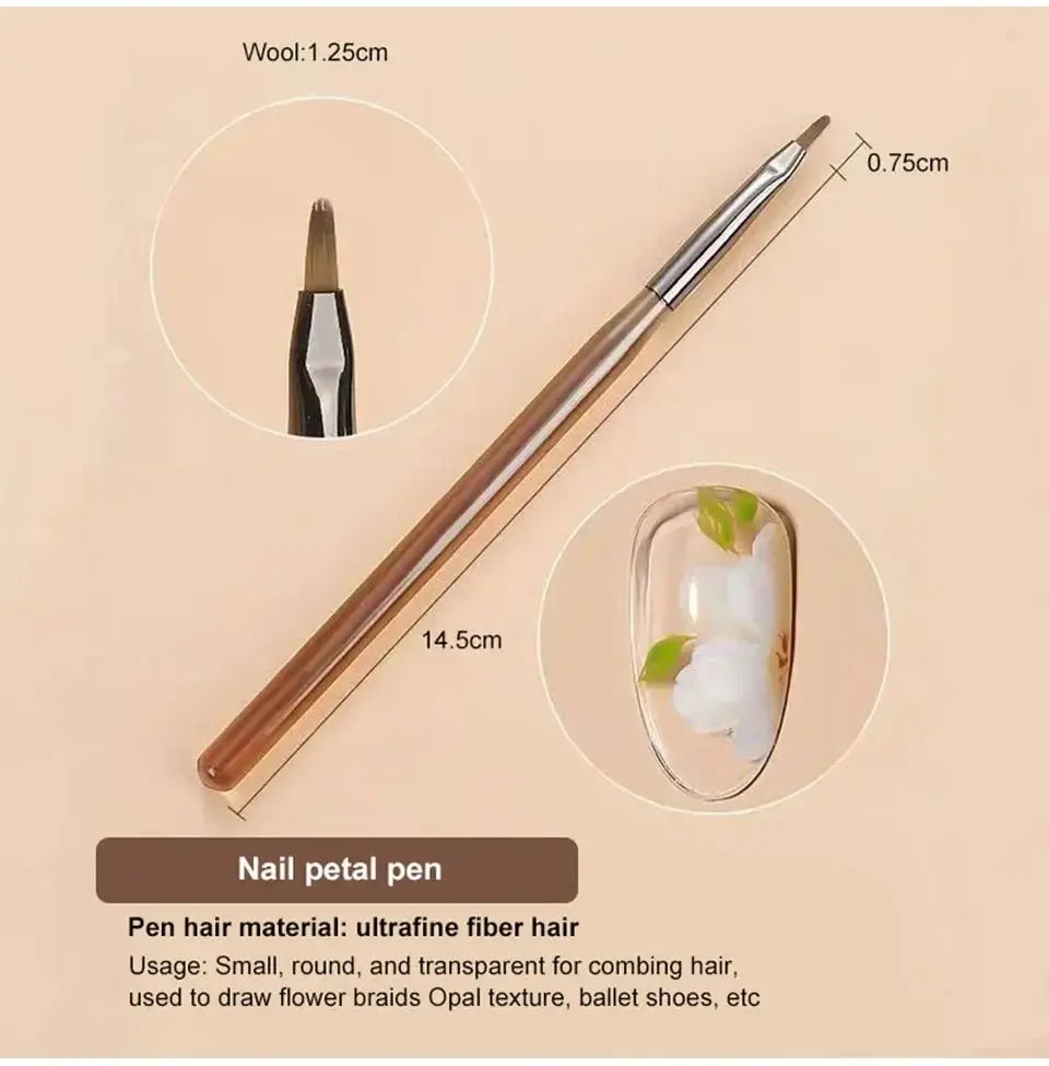 9PC UV Gel Nail Brush Set - Acrylic Brush, Liner, DIY Painting, Nail Art Design