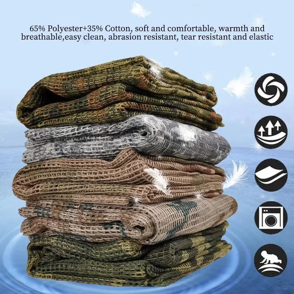 Airsoft Camo Sniper Scarf Veil Neck Wrap Tactical Nature Paintball Shemagh