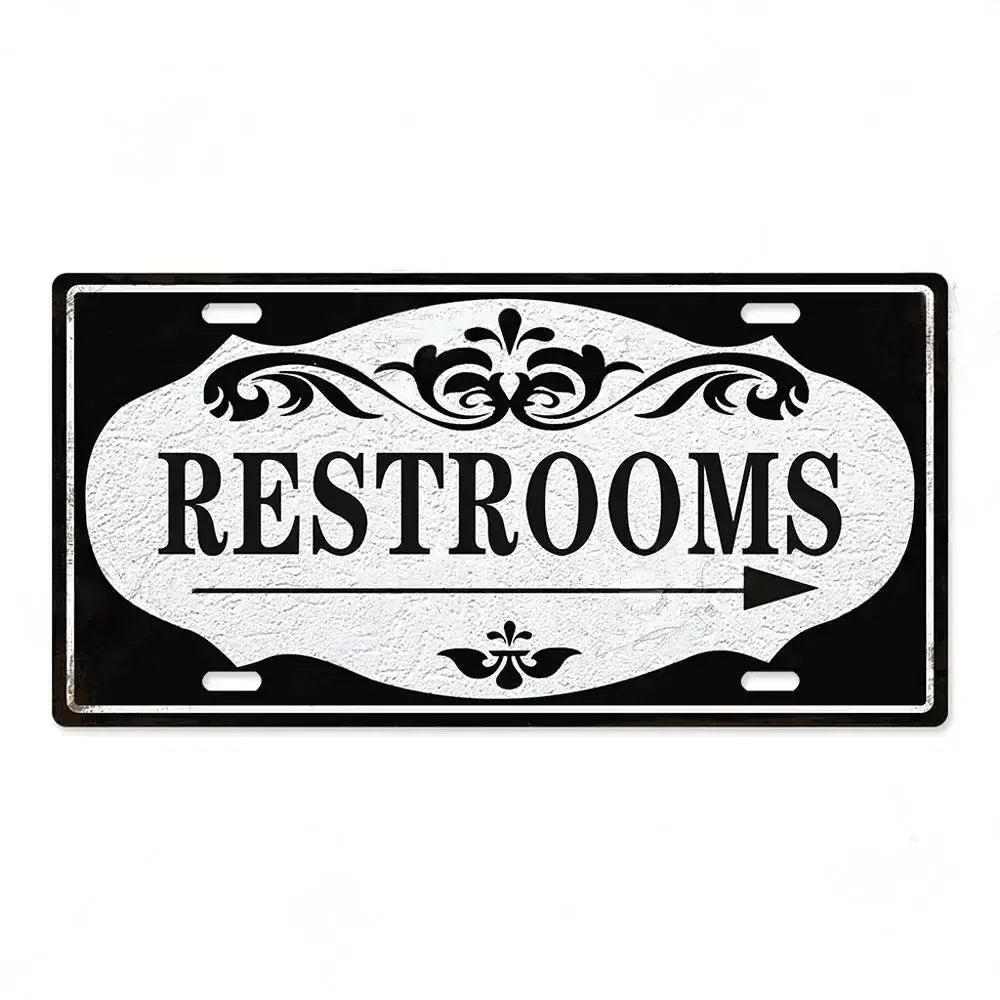 Vintage style Restroom Metal Sign Plaque Plate for Bar, Club, Toilet, Bathroom