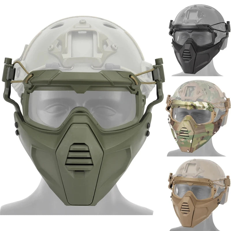 Airsoft Paintball Mask & Goggles Set Half Face Tactical Halloween Eye Protection