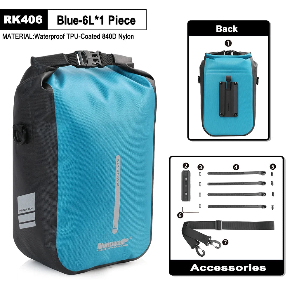 Rhinowalk Waterproof 4L-6L Bike Fork Bag Quick Release Shoulder Pack MTB Road