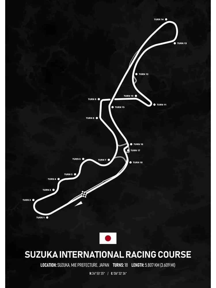F1 Racing Track Poster Canvas Prints Monaco, Silverstone, Spa, Le Mans - Mancave