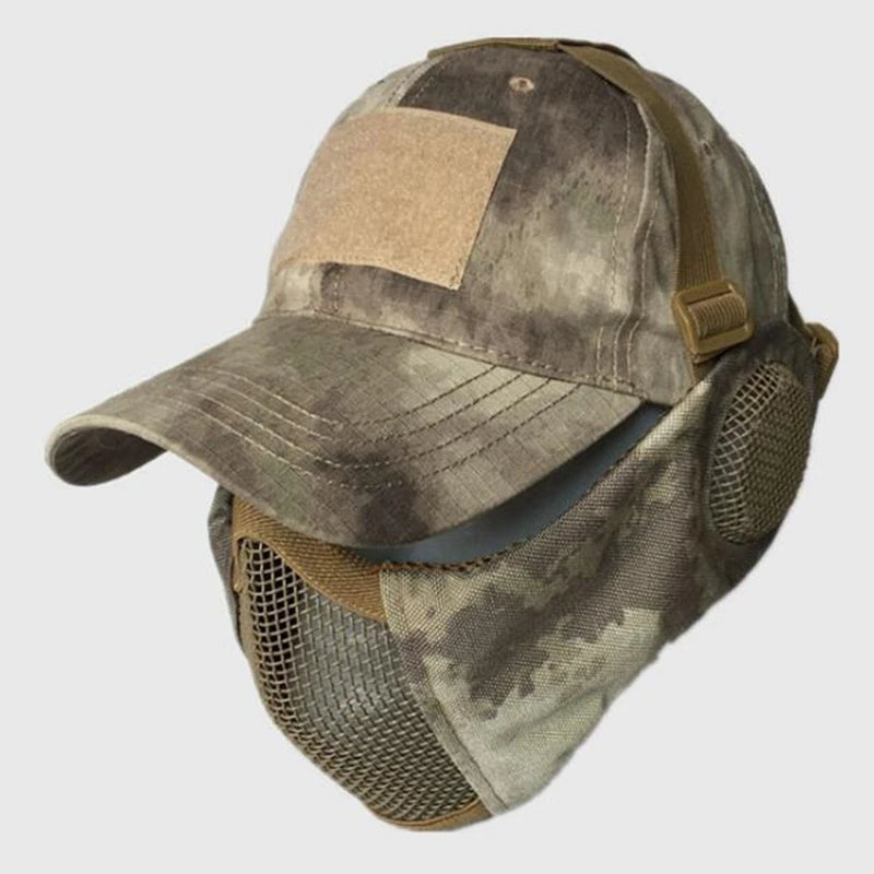 Airsoft Mesh Face Mask with Ear Protection Tactical Paintball Gear