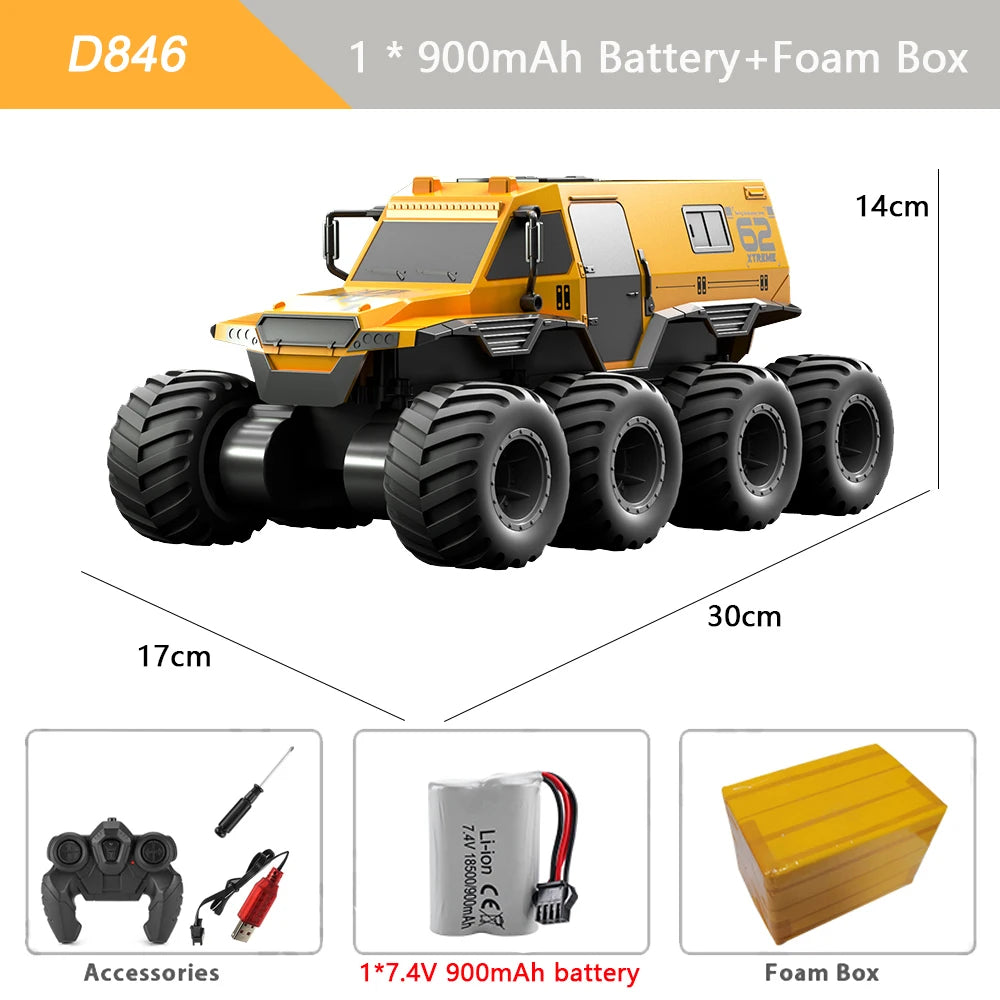 8X8 RC Car 8WD Amphibious Off-Road Stunt Truck 2.4G Waterproof Racing Crawler
