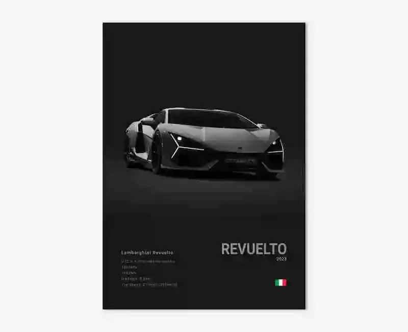 B&W Canvas Poster Luxury Supercar Lamborghini SUV SVJ Wall Art Garage Mancave