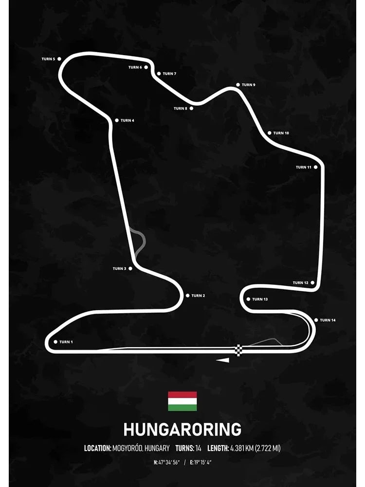 F1 Racing Track Poster Canvas Prints Monaco, Silverstone, Spa, Le Mans - Mancave