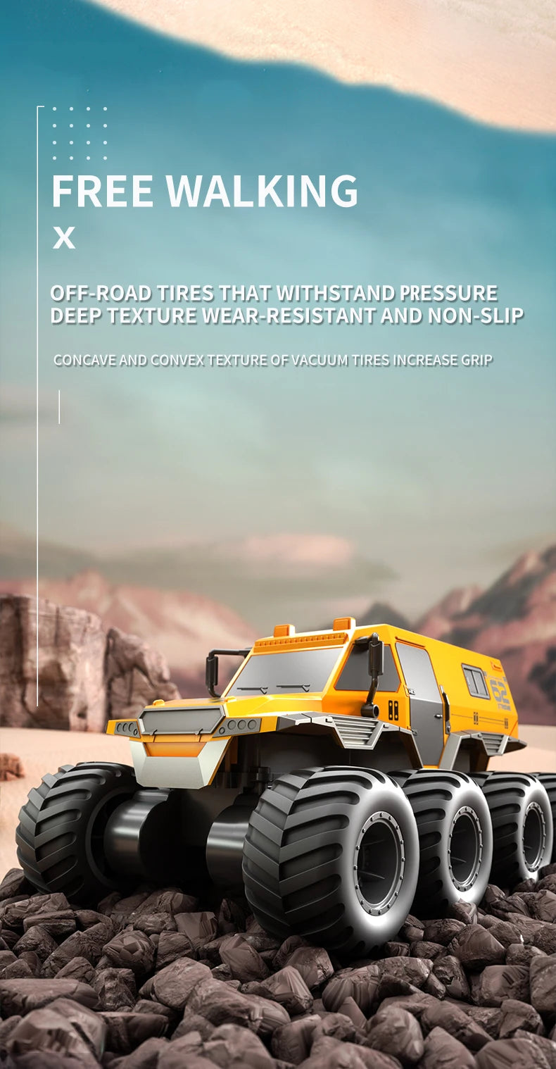 8X8 RC Car 8WD Amphibious Off-Road Stunt Truck 2.4G Waterproof Racing Crawler