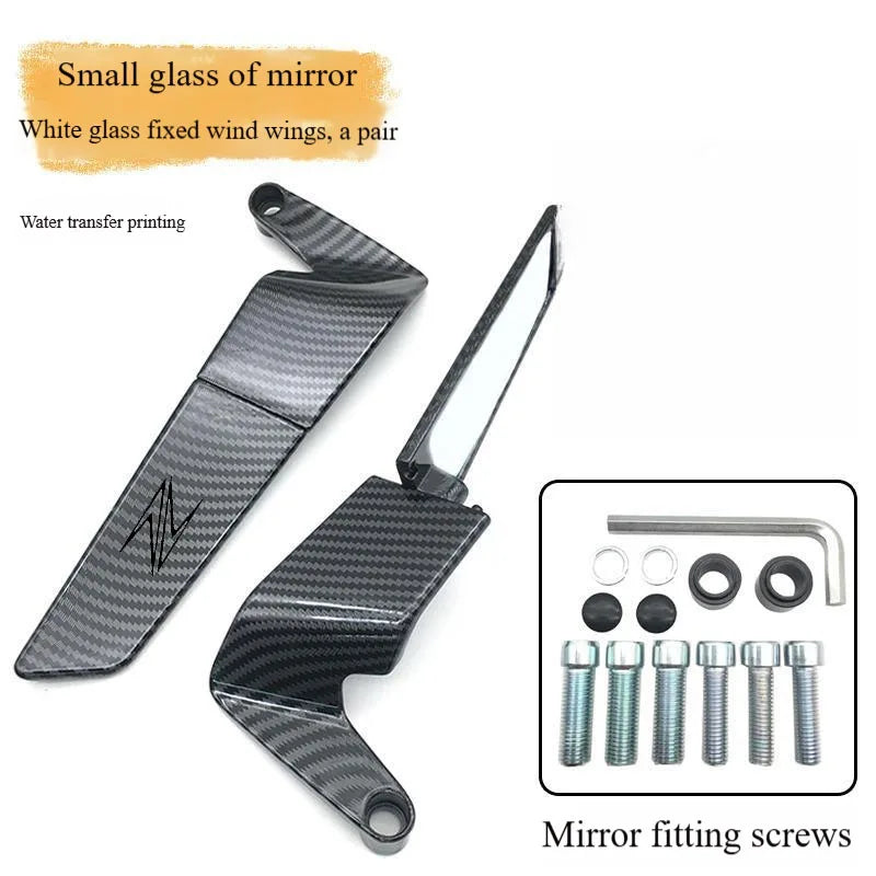 Kawasaki Z900 Z1000 Z800 Z750 Z650 Z400 Carbon Wing Rear View Mirrors Pair