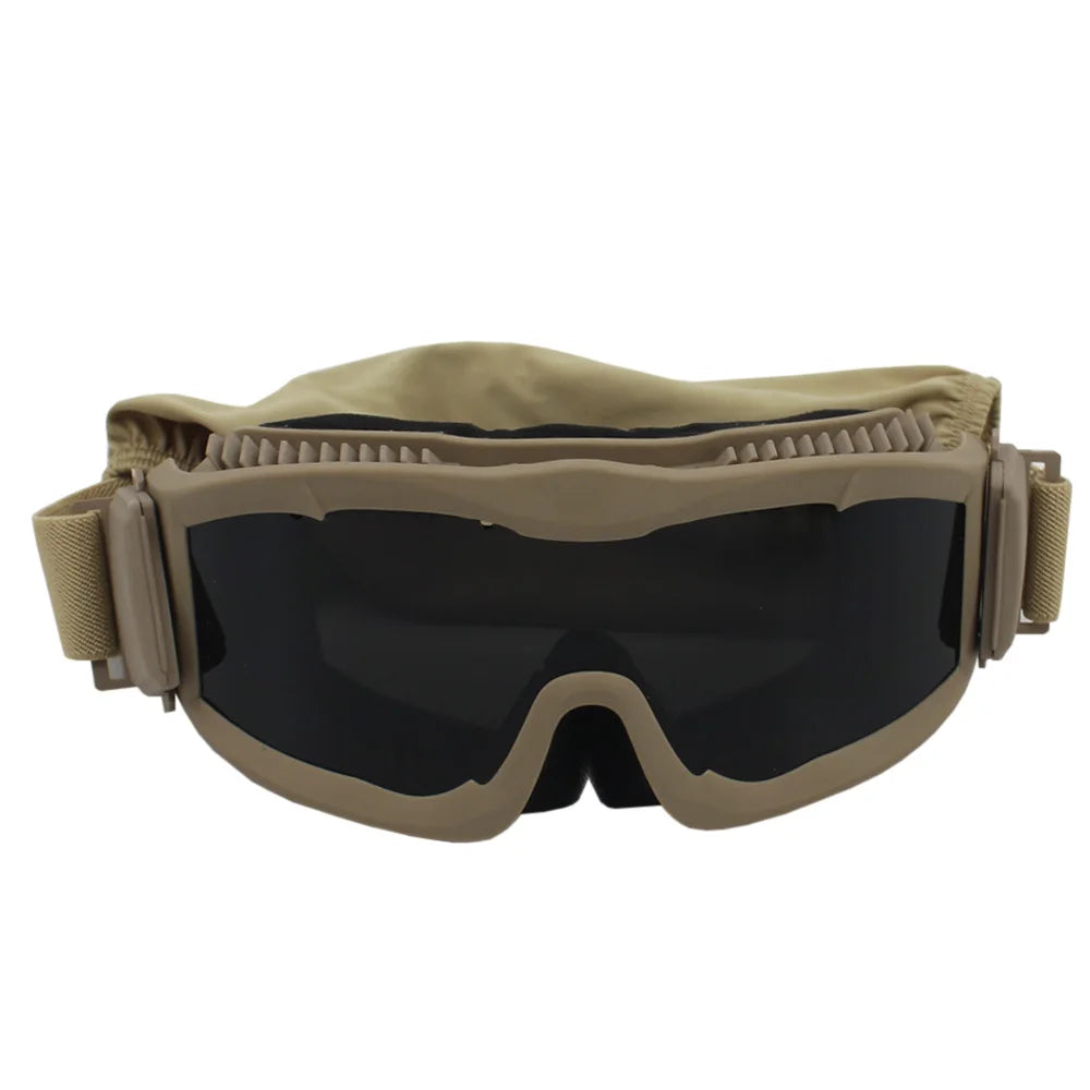 Tactical Airsoft Paintball Goggles Anti-Fog UV Protection with 3 Lenses for Outdoor