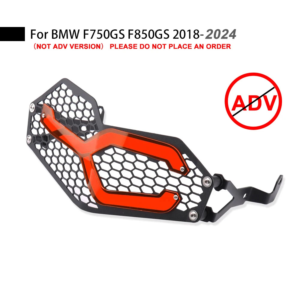 Headlight Protector Guard BMW F850GS/F750GS Adventure 2018-24, Aluminium+Acrylic