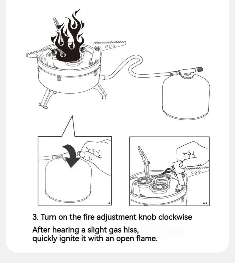 Dark Star Gas Stove Camping compact folding Portable Outdoor 3x Burner