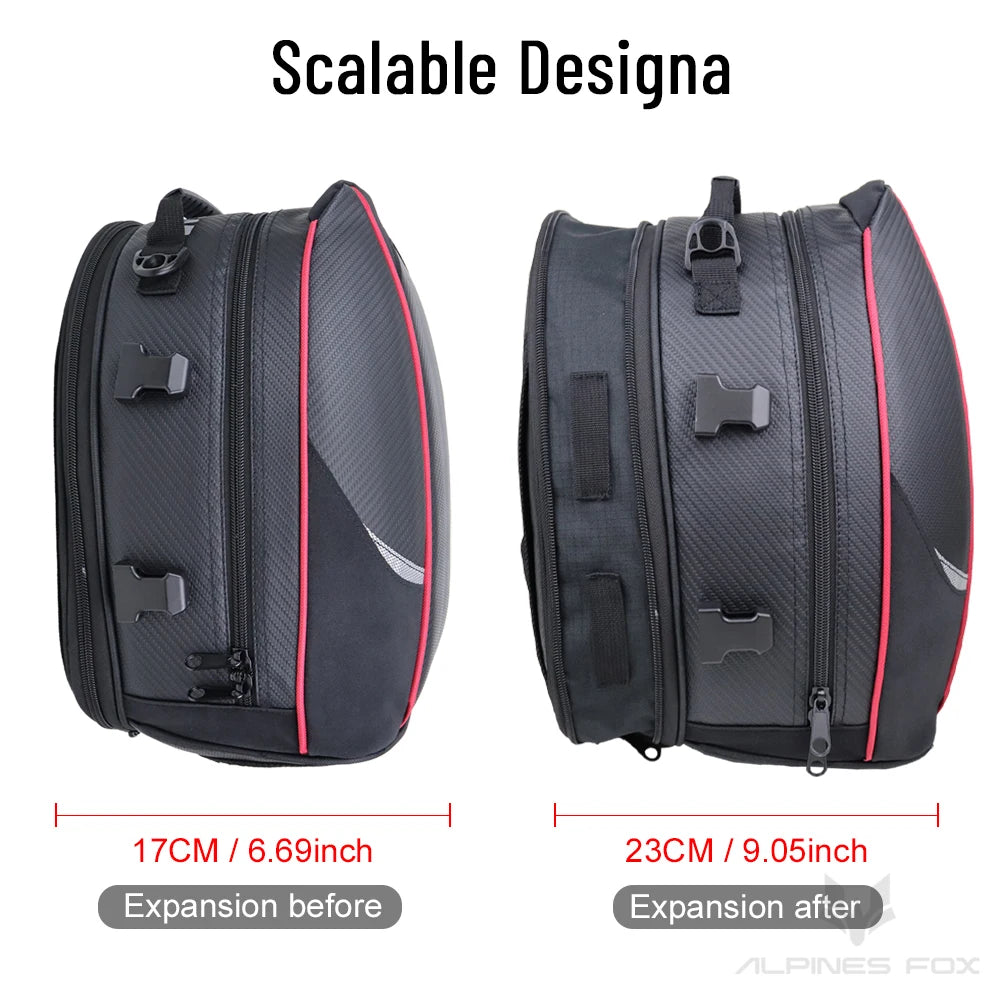 Motorcycle Tail Bag Waterproof Rear Seat Luggage Travel Saddle Pack Touring