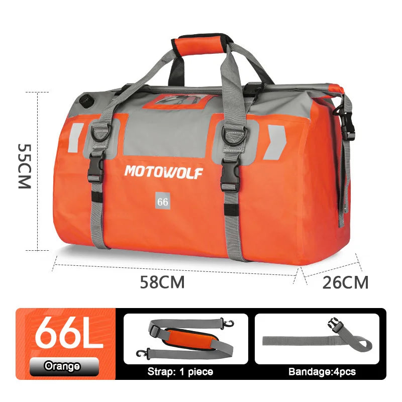 Waterproof Motorcycle Tail Bag 40/66L KTM BMW Yamaha Moto Luggage High Capacity