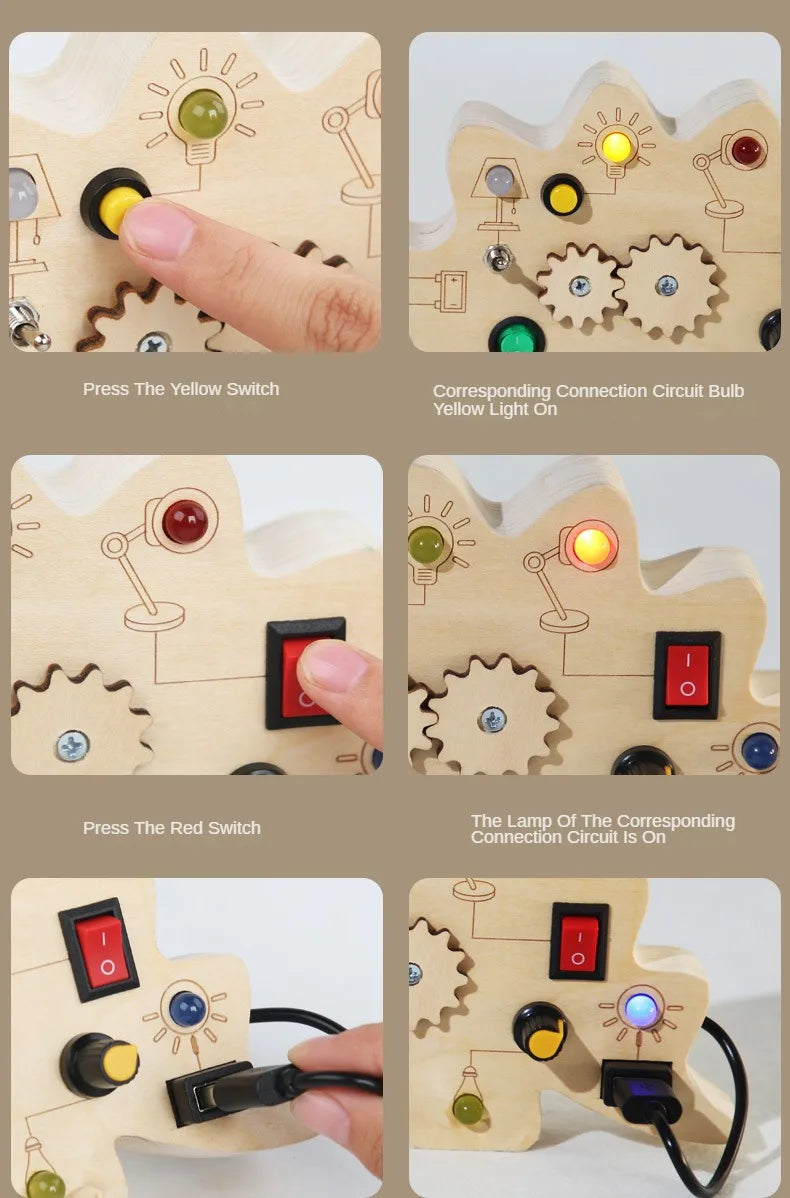 Montessori Busy Board LED Circuit Autism Sensory Cognitive Skill & Fine Motor Toy