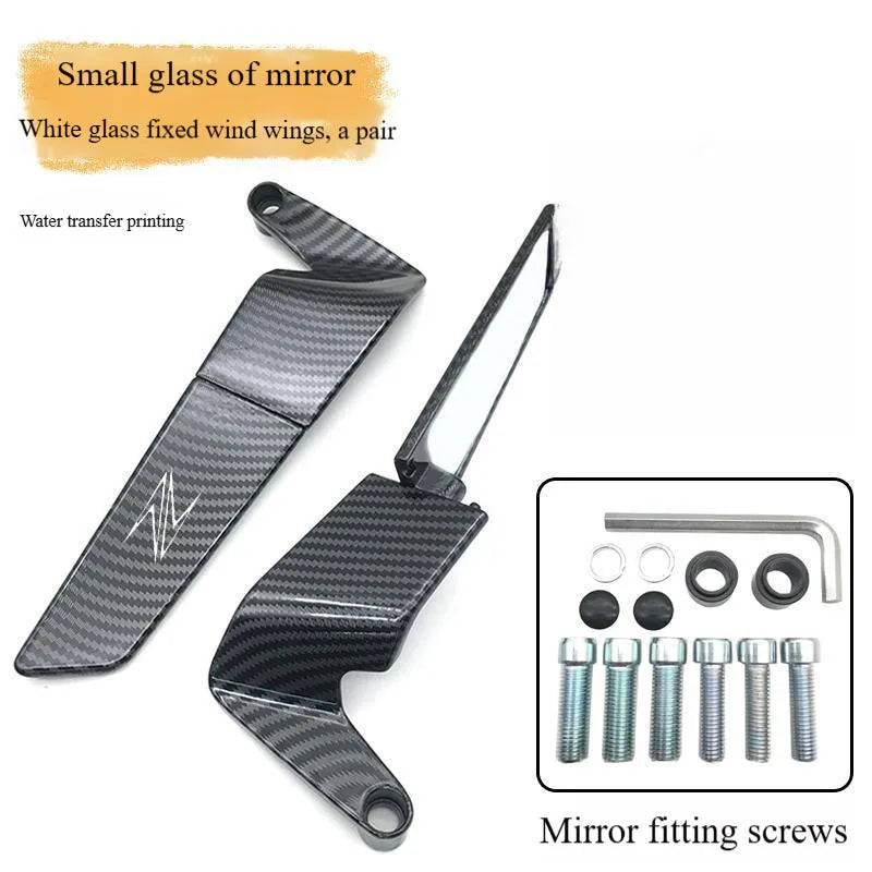 Kawasaki Z900 Z1000 Z800 Z750 Z650 Z400 Carbon Wing Rear View Mirrors Pair