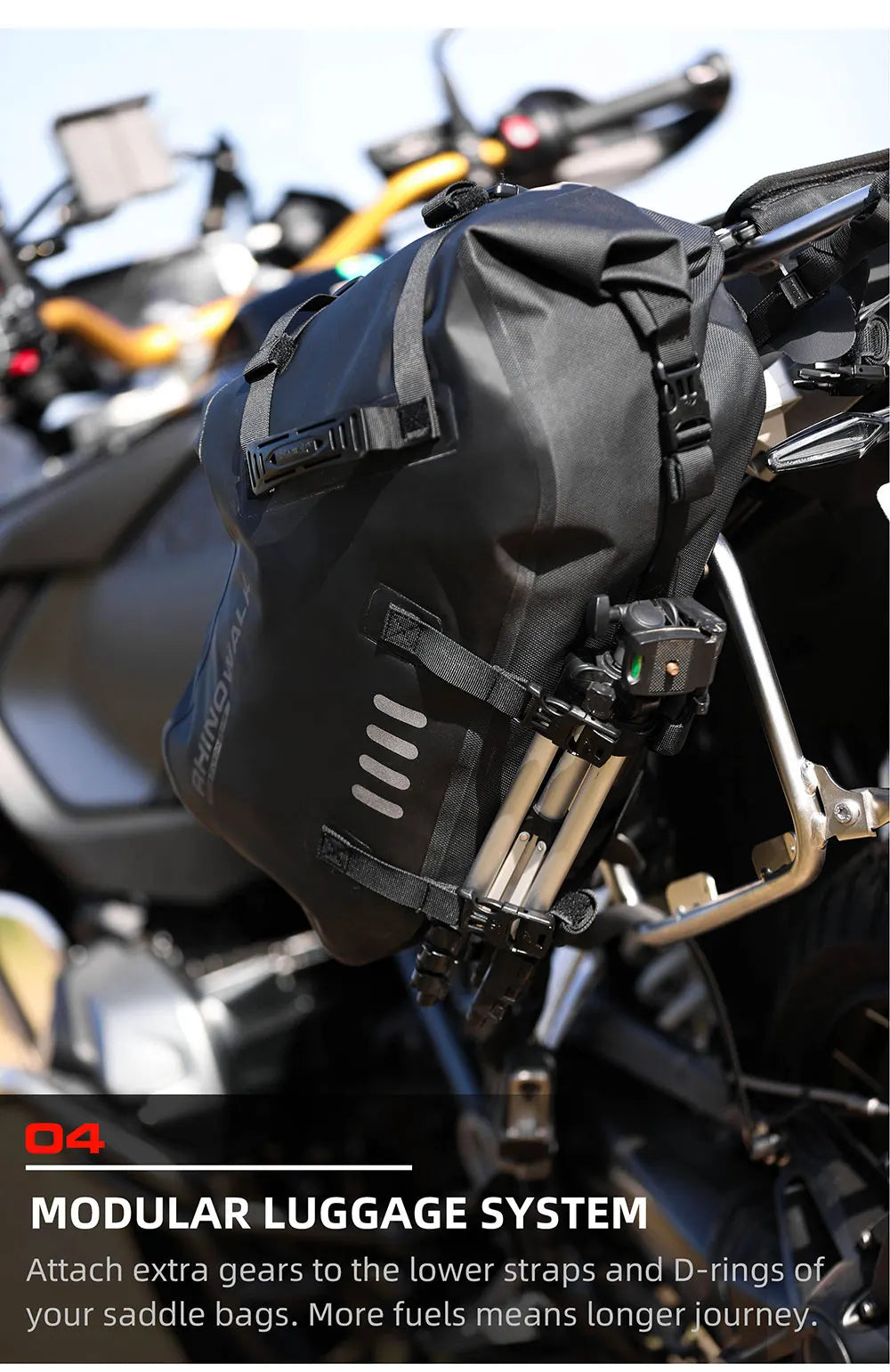 Rhinowalk Motorcycle Side Bags 100% Waterproof 18L/28L/48L Large-Capacity Panniers