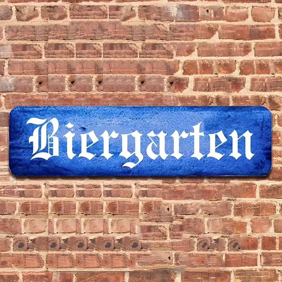 Biergarten, Beer Garden Metal Sign – Pub Brewery Wall Decor Aluminium Plaque