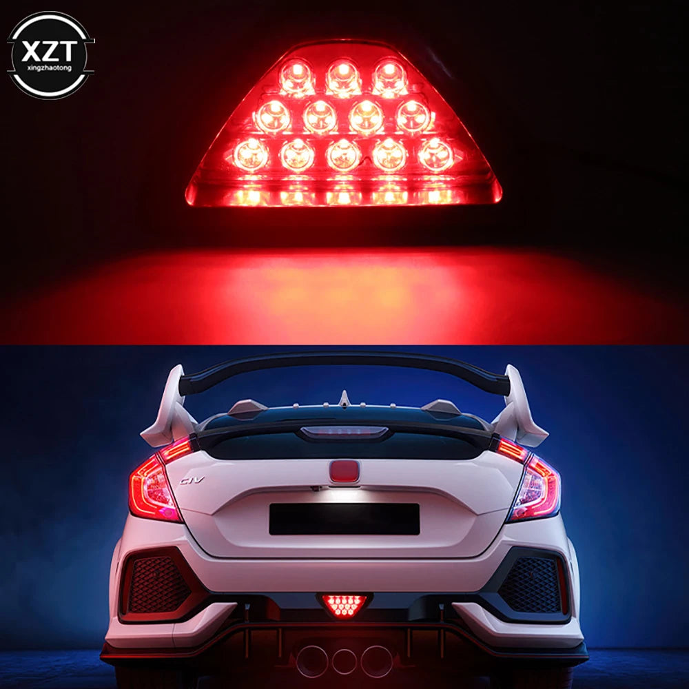 1pcs Universal F1 Style Red LED Brake Light, 12 LED Rear Tail Stop Safety Lamp