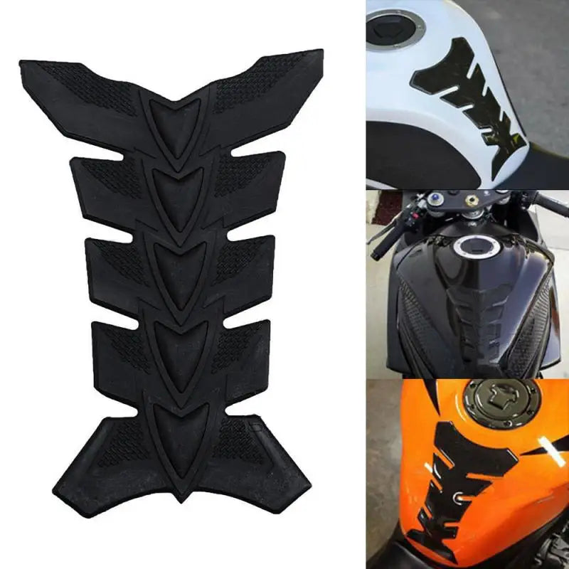 3D Motorcycle Gas Fuel Tank Pad Sticker Decal Black Rubber Protector Universal