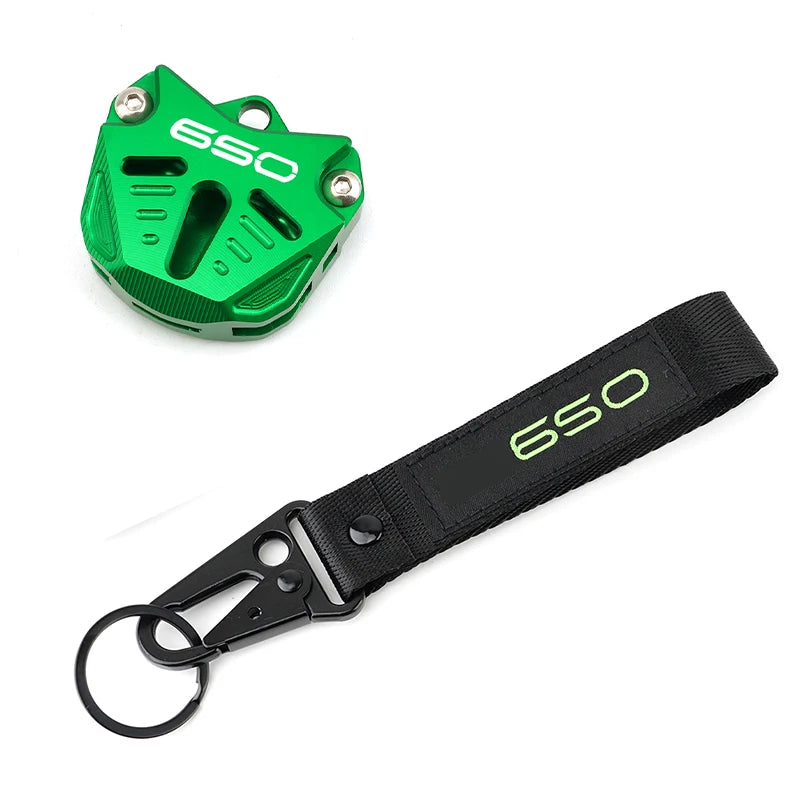 CNC Motorcycle Key Shell Cover & Keychain for Kawasaki Z650 Ninja 650 2017-2025