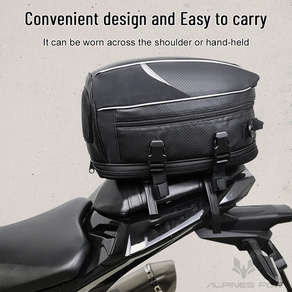 Motorcycle Tail Bag Waterproof Rear Seat Luggage Travel Saddle Pack Touring