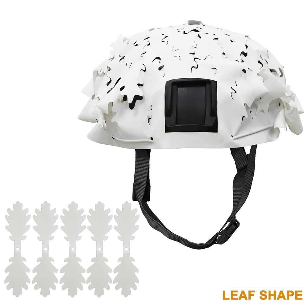 3D Camo Airsoft Helmet Cover – Laser Cut Leaf Shape or Mesh, Paintball Tactical