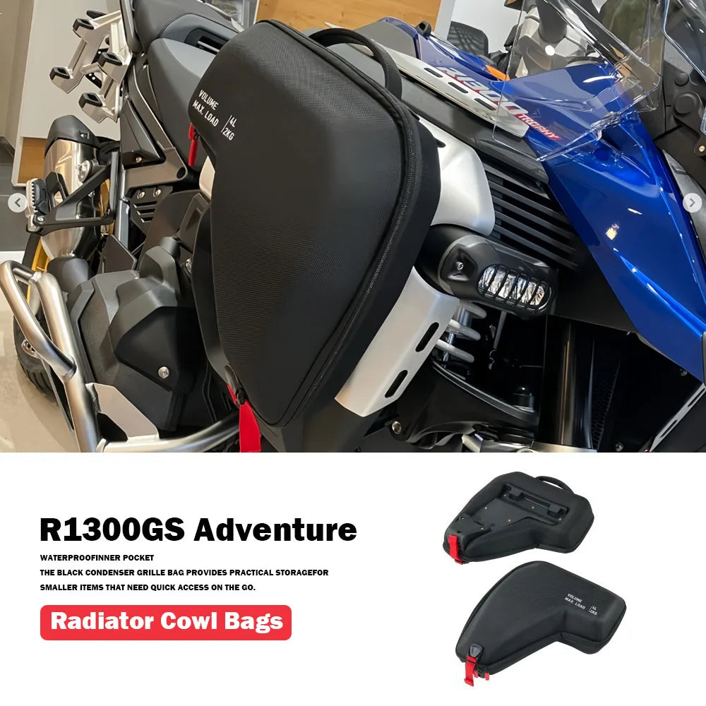 R1300GS Adventure Radiator Cowl Bags Waterproof L+R For BMW R1300GSA 2024 2025