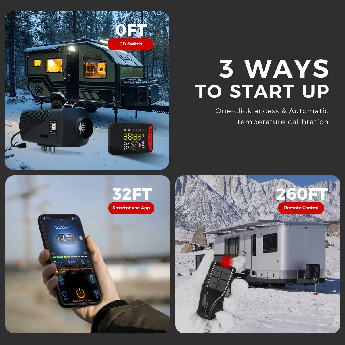 8KW 12V/24V Diesel Air Heater Bluetooth App & Remote Control for RV Camper Van