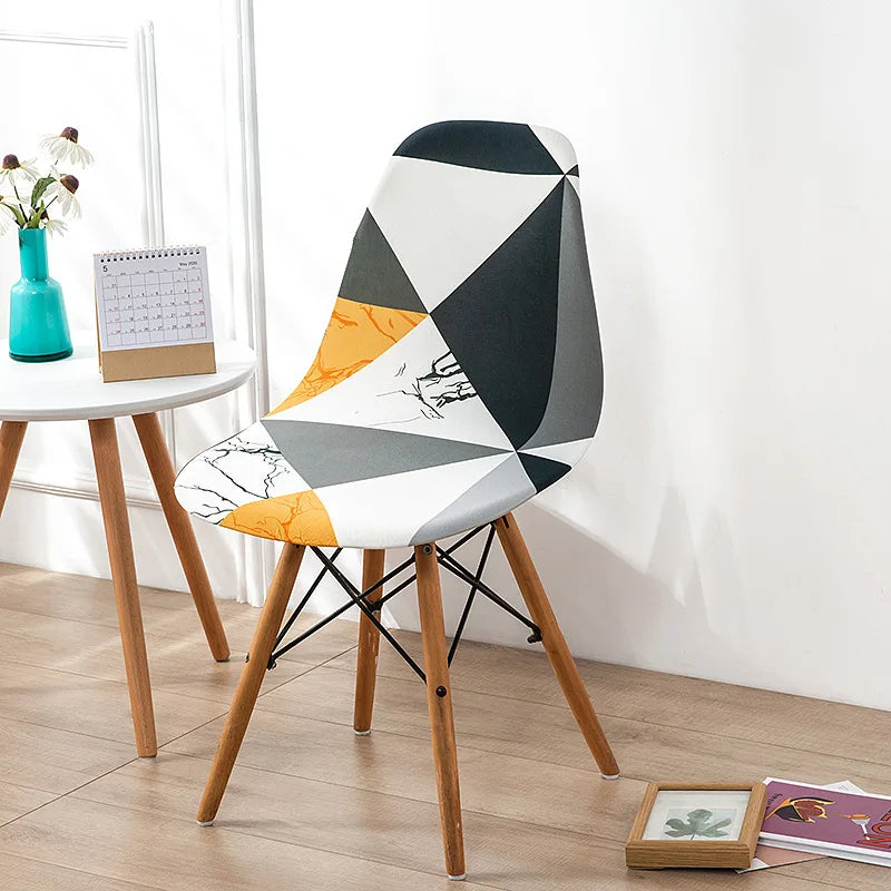 Stretch Printed Shell Chair Cover – Dining, Hotel, Banquet, Home, Wedding, Event