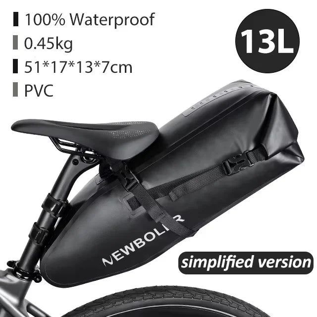 13L Waterproof Bicycle Saddle Tail Bag MTB Road Bike Luggage Touring eatpost