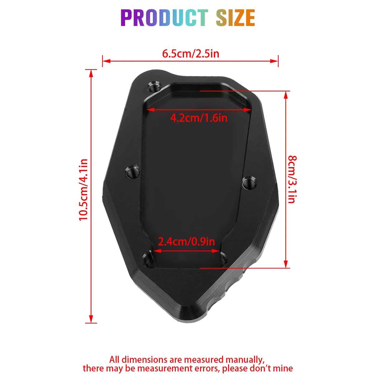 CRF300L Rally 2020-2024 Kickstand Extension Plate Foot Enlarger Pad Red Black
