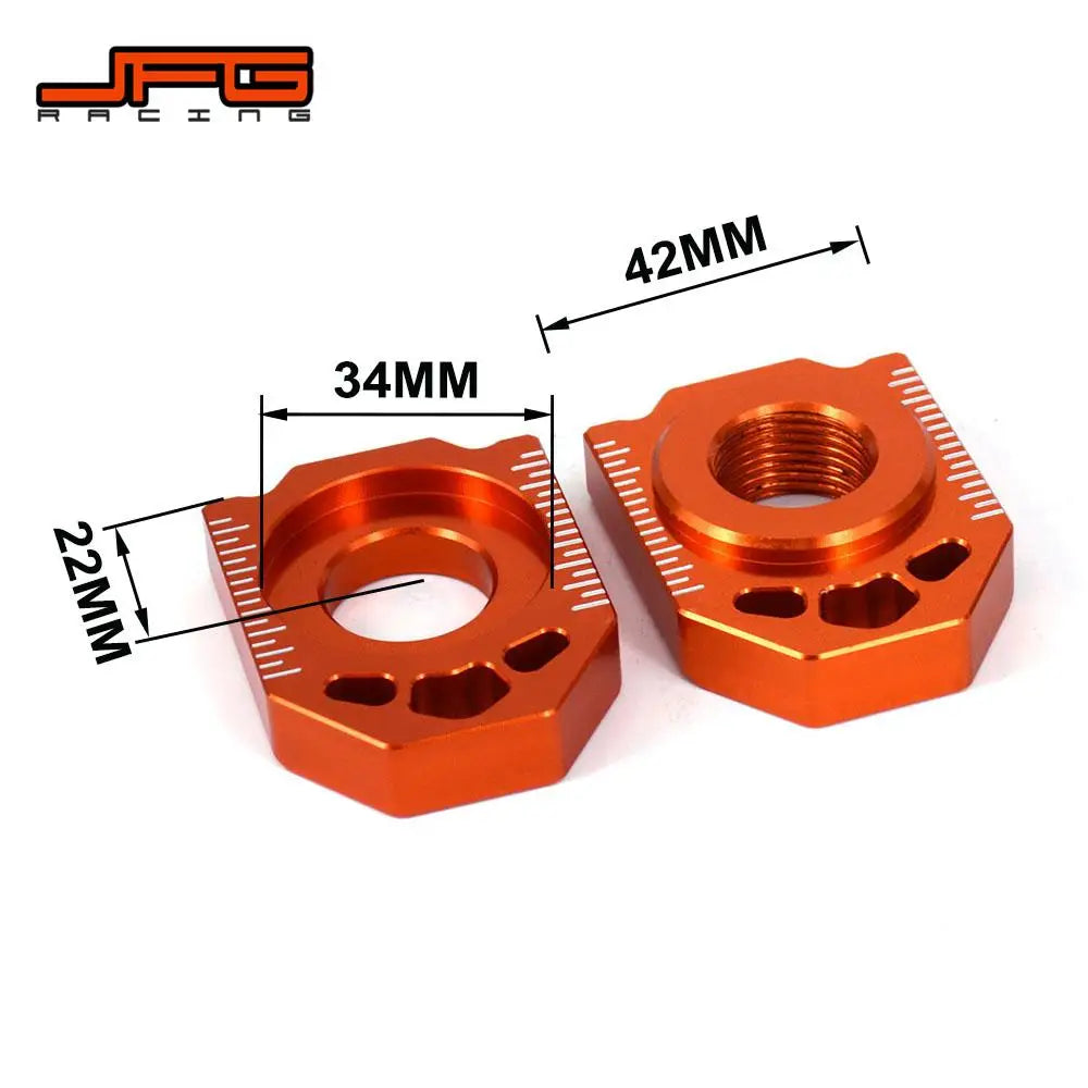 CNC Rear Chain Adjuster Axle Blocks KTM SX EXC XCW XCF 85-530 2000-2023 Orange