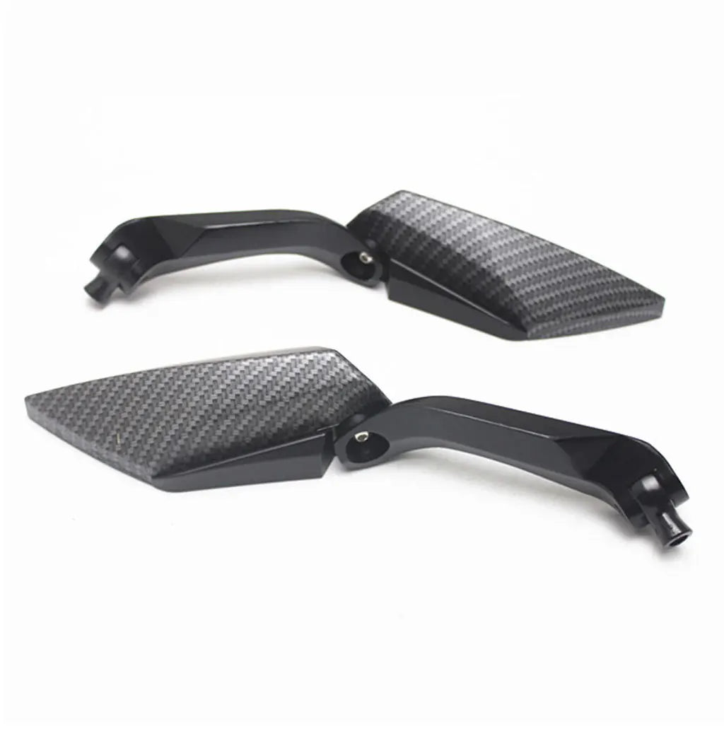 Pair Universal Carbon effect Adjustable Mirrors Motorcycle ADV Touring Scooters