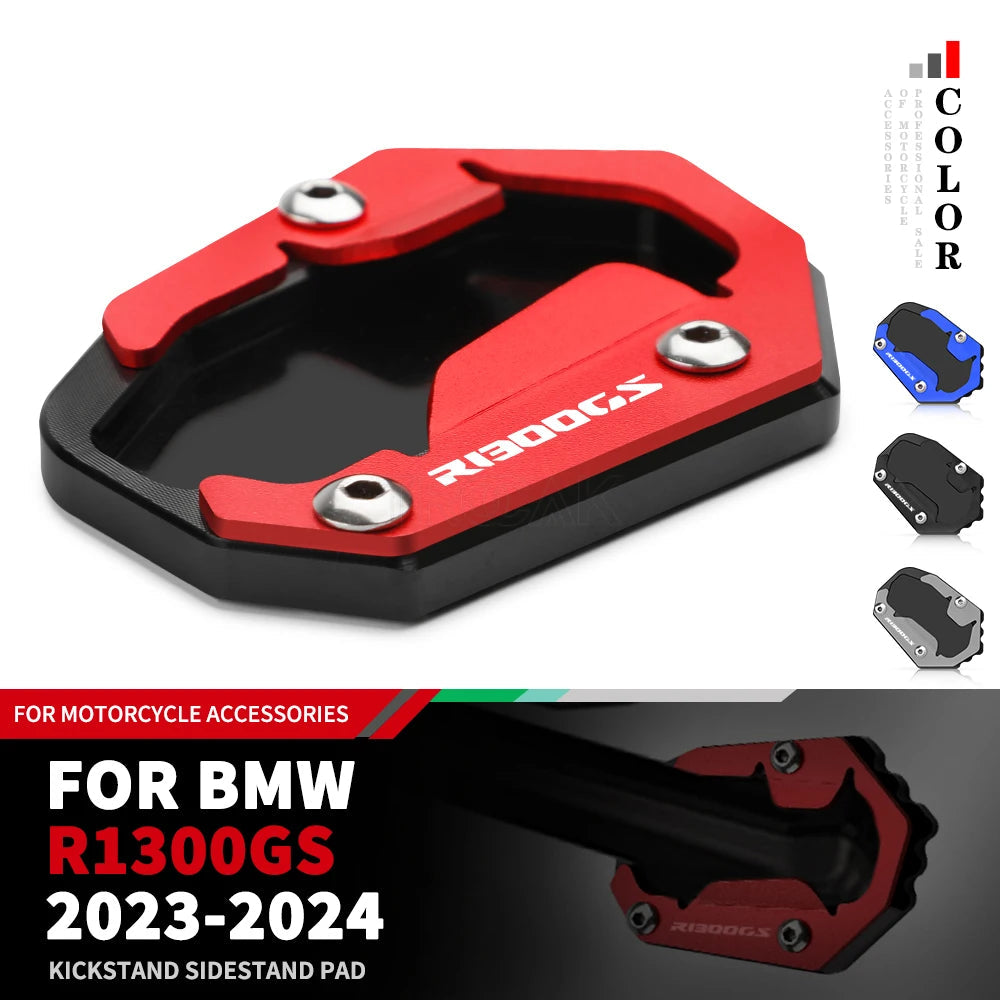 BMW R1300GS CNC Kickstand Side Stand Extension Enlarger Plate Pad 2023–2024